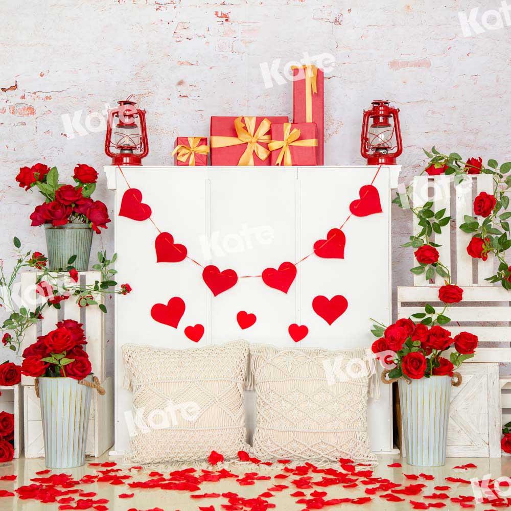 Kate Rose Valentinstag Hintergrund backstein von Emetselch - Kate Backdrop.de