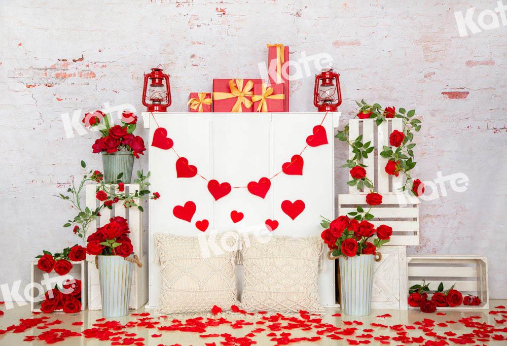 Kate Rose Valentinstag Hintergrund backstein von Emetselch - Kate Backdrop.de