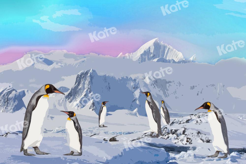 Kate Schnee Berg Pinguin Hintergrund Entworfen von Chain Photography