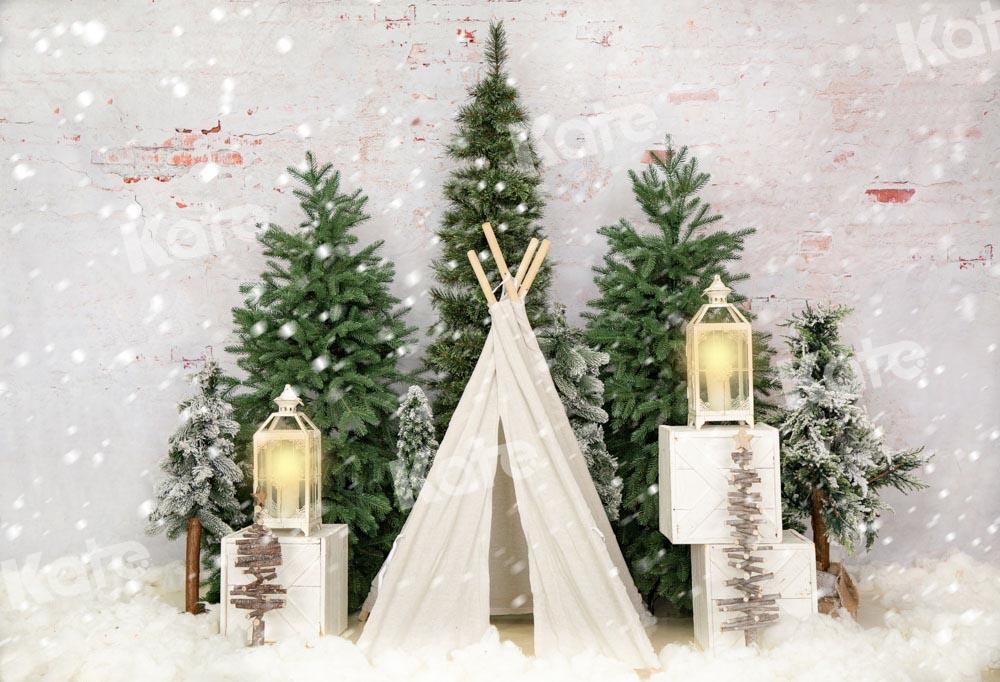 Kate Schneezelt Weihnachten Ziegelwand  Hintergrund  von Emetselch