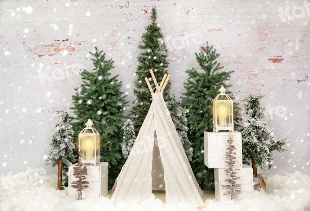 Kate Schneezelt Weihnachten Ziegelwand  Hintergrund  von Emetselch - Kate Backdrop.de