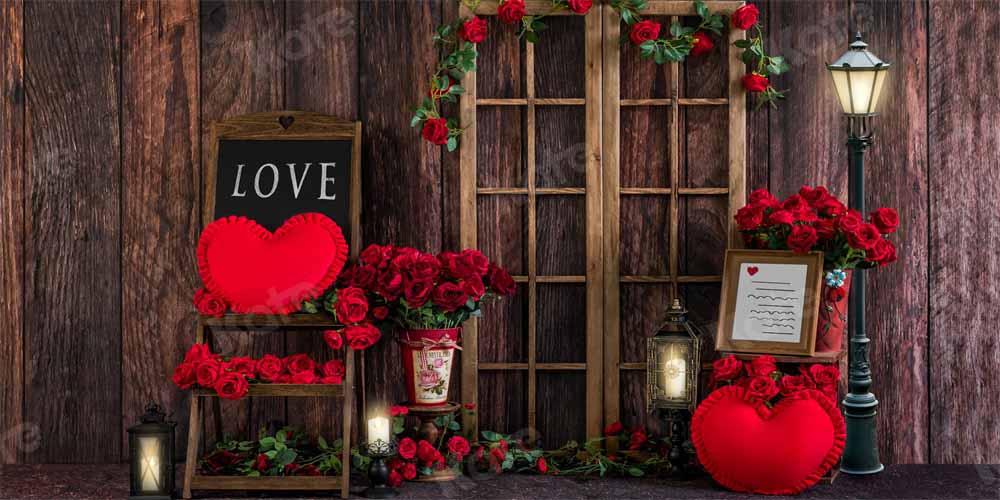 Kate Valentinstag Hintergrund Frühling Rose Holz von Emetselch - Kate Backdrop.de
