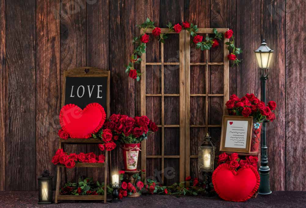 Kate Valentinstag Hintergrund Frühling Rose Holz von Emetselch - Kate Backdrop.de