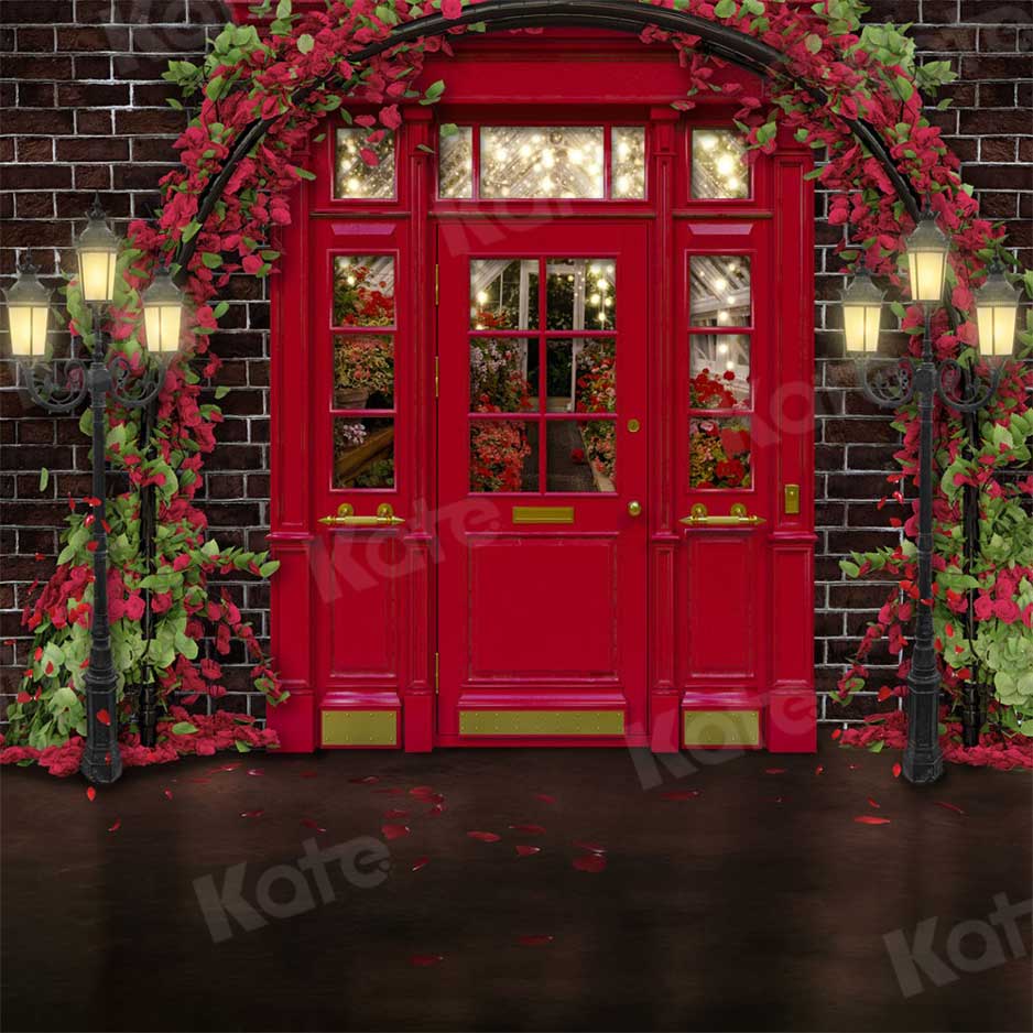 Kate Valentinstag Store Geschäft Hintergrund Rot für Fotografie