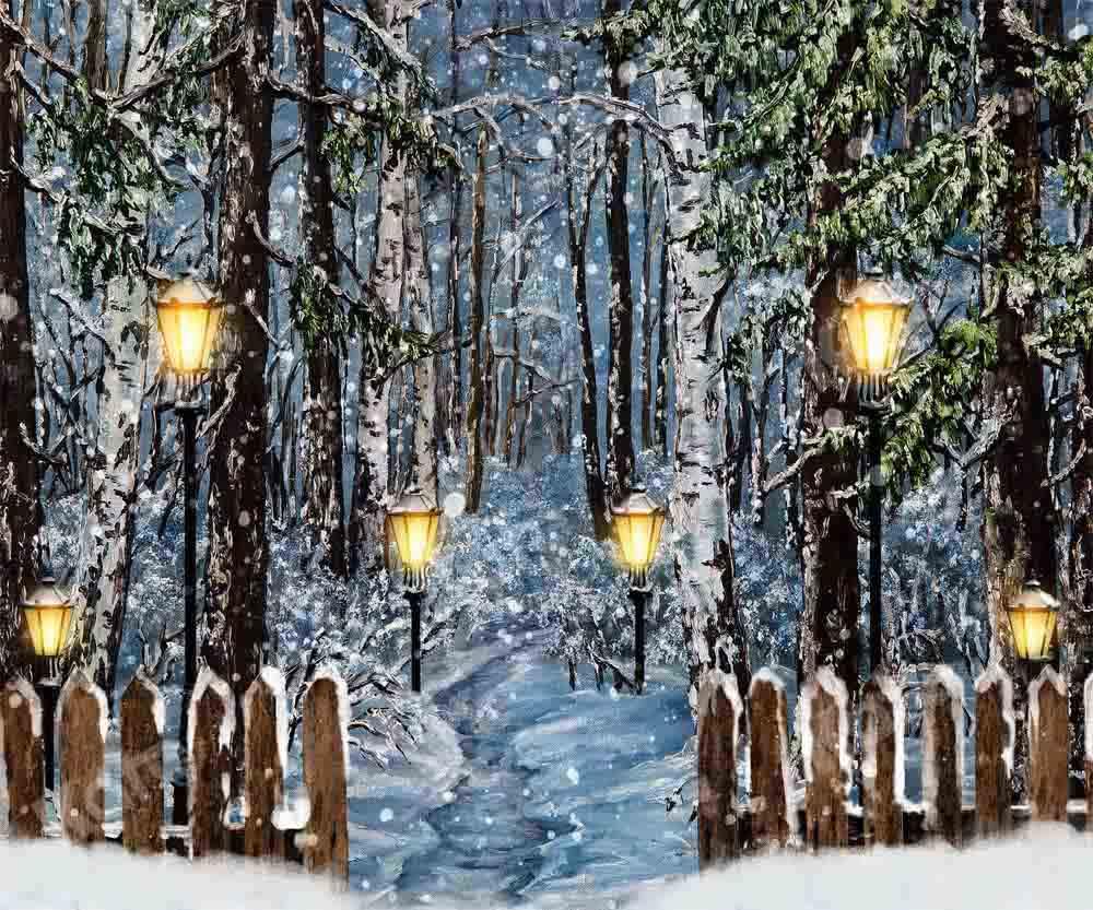 Kate Winter Weihnachten Schnee Hintergrund Wald von Chain Photography - Kate Backdrop.de
