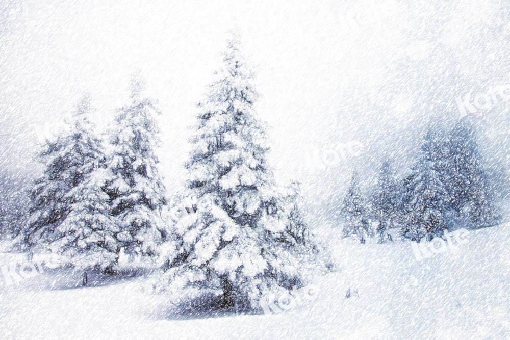 Kate Winter Schnee Wald Hintergrund Weihnachtsbaum von GQ