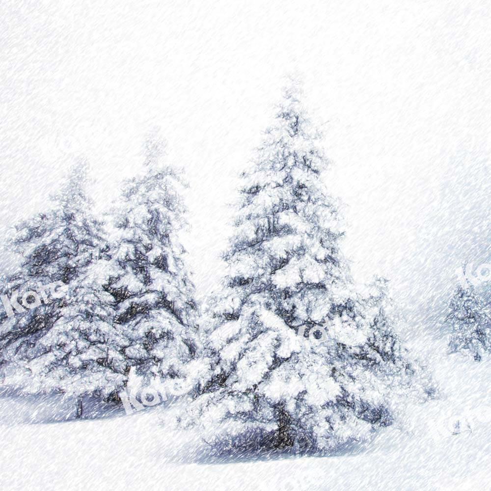 Kate Winter Schnee Wald Hintergrund Weihnachtsbaum von GQ