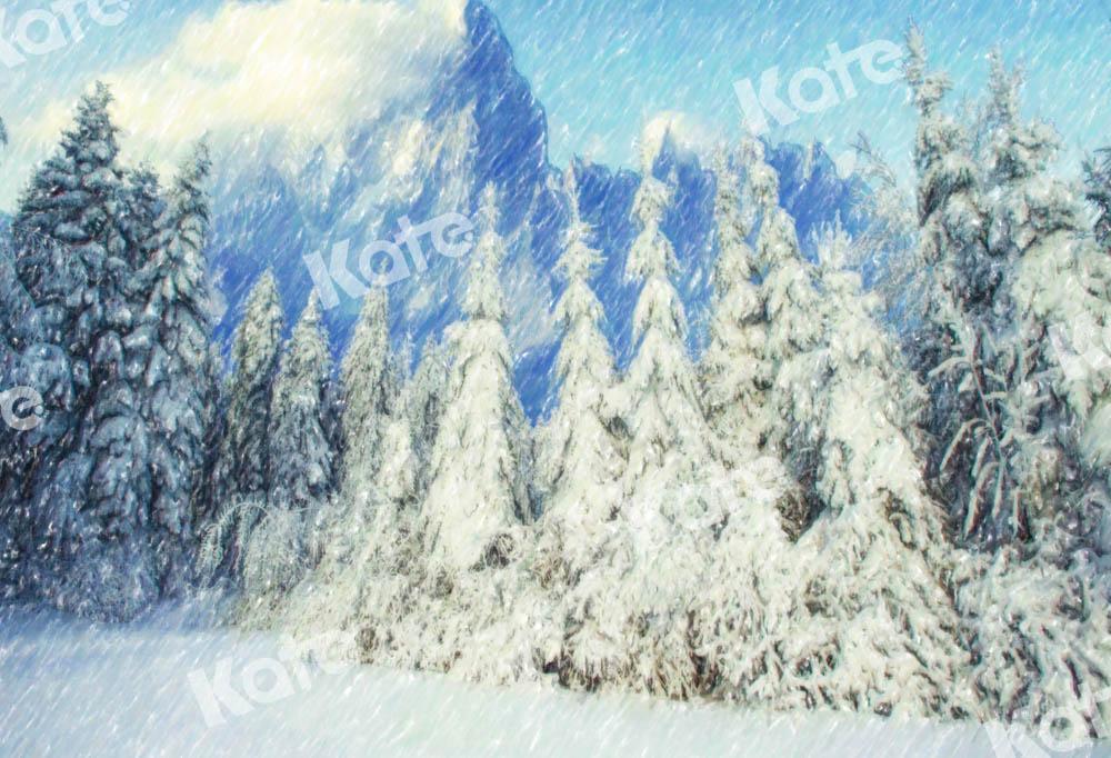 Kate Winter Schnee Hintergrund Wald Blau von GQ