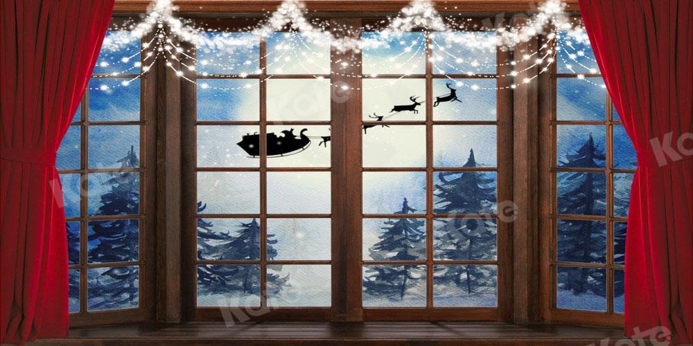 Kate Winter Holz Hintergrund Schnee Weihnachten Fenster von Chain Photography