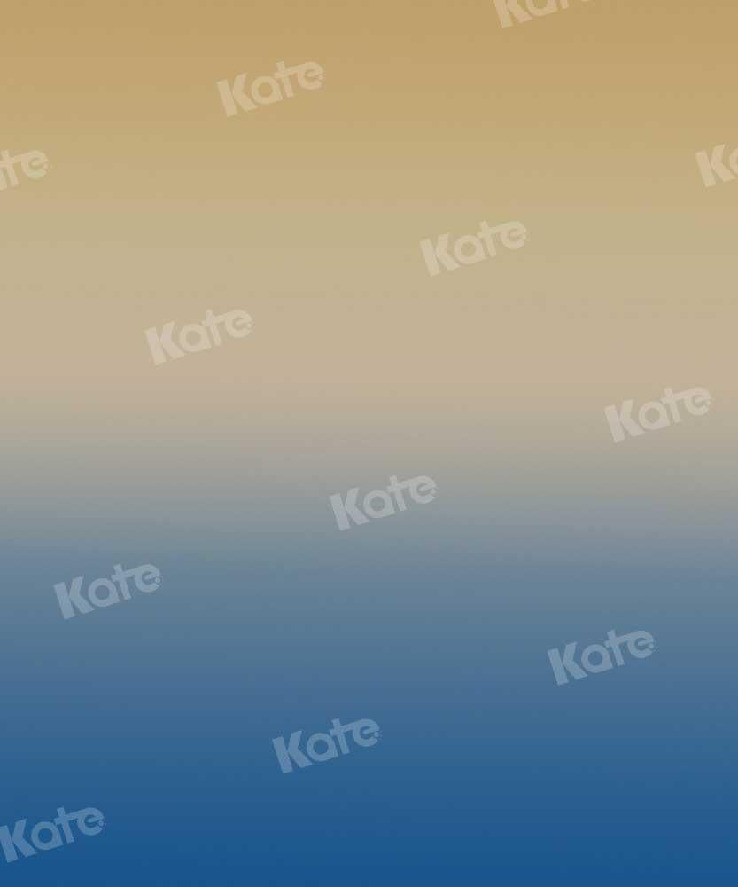 Kate Ombre Gelber Hintergrund mit Farbverlauf Dunkelblau  von Kate