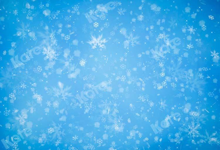 Kate Weihnachten Schnee Winter Blauer Hintergrund Entworfen von Kate