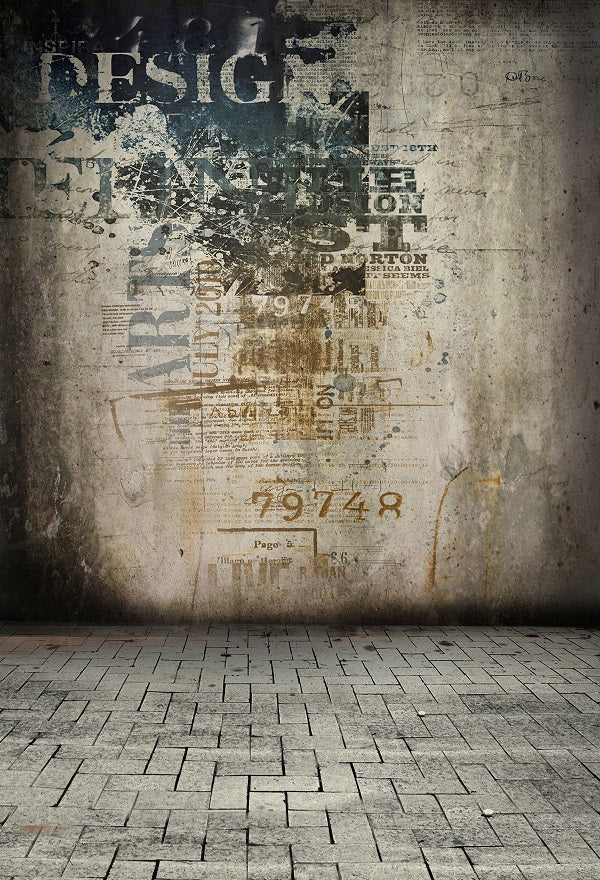 Kate Retro Hintergrund mit Bodenanteil Foto Betonmauer für Fotografie wand Backstein