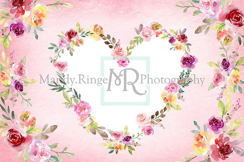 Aquarell Blumen Valentinstag Herz