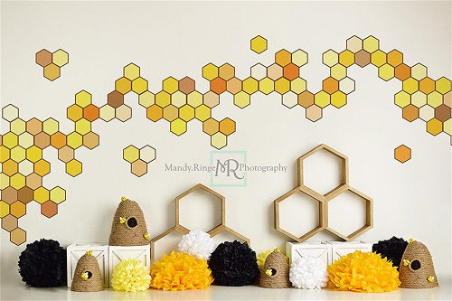 Kate Kinder  Geburtstag gelb  Biene Hintergrund Entworfen von Mandy Ringe Photography - Kate Backdrop.de