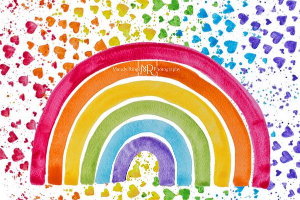 Kate Gemalter Regenbogen mit Herzhintergrund Entworfen von Mandy Ringe Photography