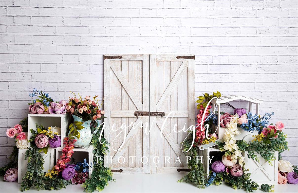 Kate Frühling Muttertag Blumen  Tür bunt  Hintergrund Entworfen von Megan Leigh Photography