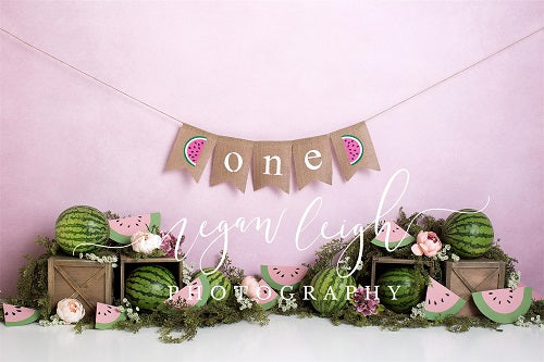 Kate Wassermelone Geburtstag Kinder Mit Zahlen eins hintergrund für Fotografie Entworfen durch Megan Leigh Photography - Kate Backdrop.de