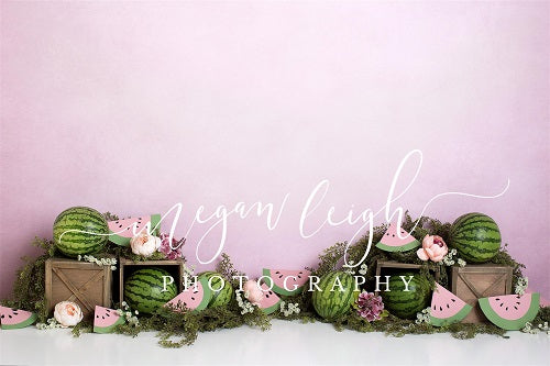 Kate Wassermelone Geburtstag Kinder ohne Zahlen eins hintergrund für Fotografie Entworfen durch Megan Leigh Photography