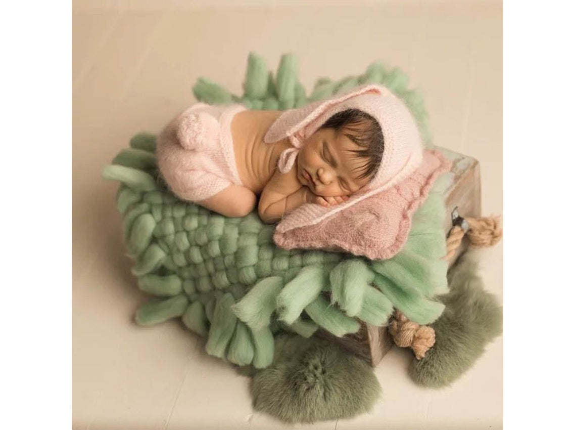 Kate Geflochtene Quaste Neugeborenen-Decke Fotostudio Requisiten Kunstfell-Decke
