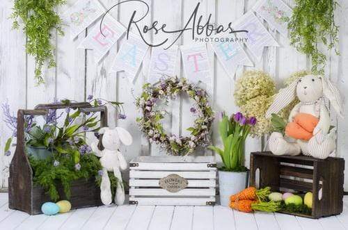 Katebackdrop£ºKate Easter with Carrots and Rabbits Backdrop Designed By Rose Abbas