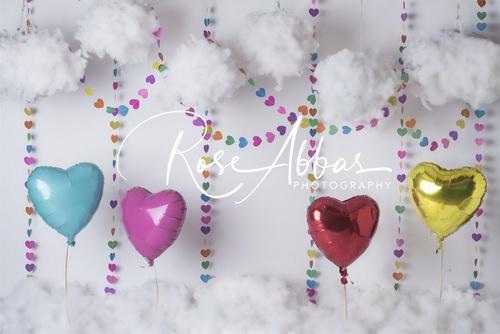 Katebackdrop£ºKate Children Cake Smash Clouds and Balloons Backdrop Designed By Rose Abbas