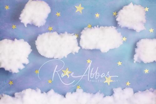 Katebackdrop£ºKate Lavender Cotton Candy Cloud with Stars Backdrop Designed By Rose Abbas