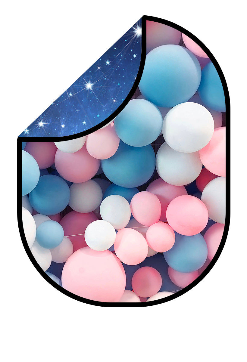 Kate Nebula Star Night/Ballons Cake Smash Zusammenklappbare Hintergrund Fotografie 5X6.5ft(1.5x2m)