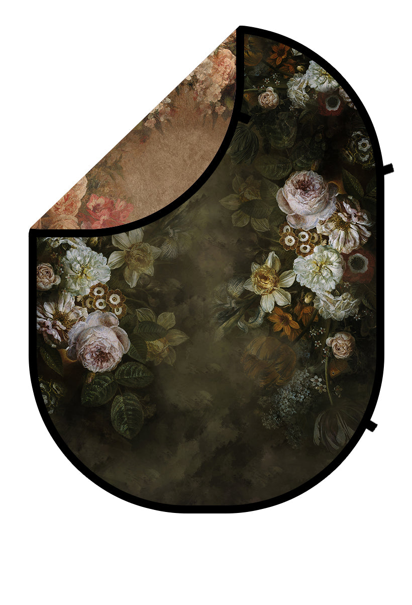 Kate Fine Art Dark/Brown Floral Zusammenklappbarer Hintergrund Fotografie 5X6.5ft(1.5x2m) - Kate Backdrop.de