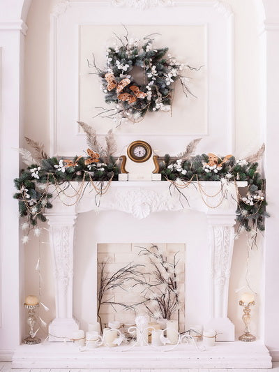Weihnachten Weiß Zimmer mit Dekorationen Hintergrund