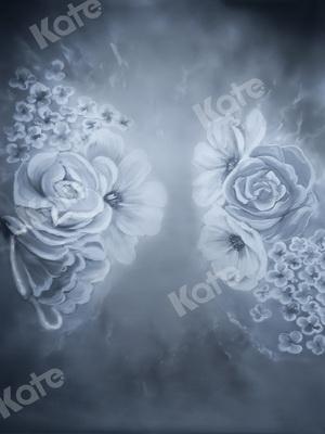 Kate fine art Blumen Blauer Hintergrund Porträtfotografie