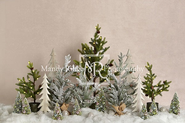 Kate  Weihnachtsbäume Weihnachten im Schnee Fotohintergrund