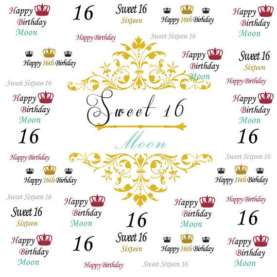 Katebackdrop：Kate Sweet 16 Birthday Yellow Red Black Banner Photography Backdrops Custom Step and Repeat Photo Backgrounds for Children Party
