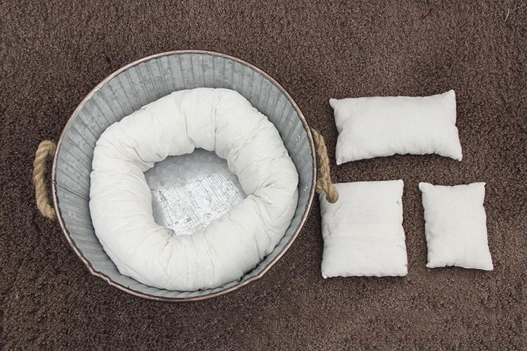 Katebackdrop：Baby photo neonatal Newborn photography white 1 assistant circle+3 pillows