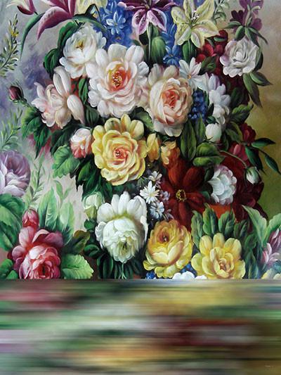 Katebackdrop：Kate Photography Colored Flower Wall Floor Seamless Background