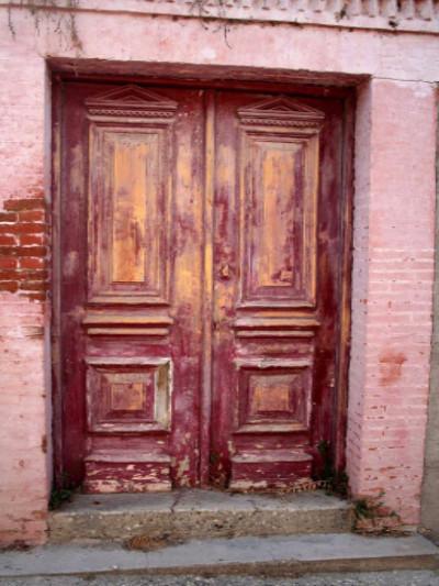 Katebackdrop：Kate Retro Style Red Door Pink Wall Backdrops