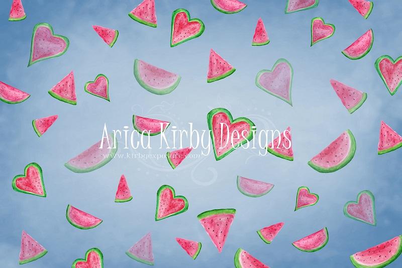 Kate Watermelon Faded Love Backdrop von Arica Kirby entworfen