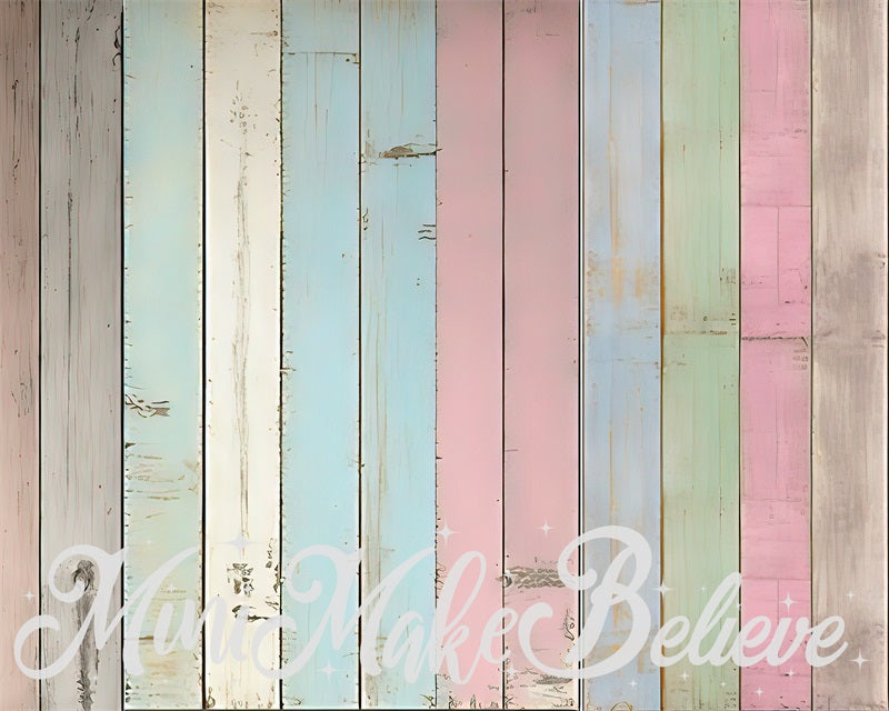 Kate Pastellfarben bemaltes Holz Parkettbodenmatte für Fotografie von Mini MakeBelieve - Kate Backdrop.de