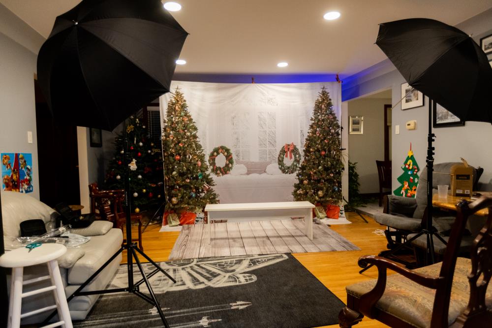Kate Weihnachten Hintergrund Fenster & Weihnachtsbäume entworfen von JS Photography