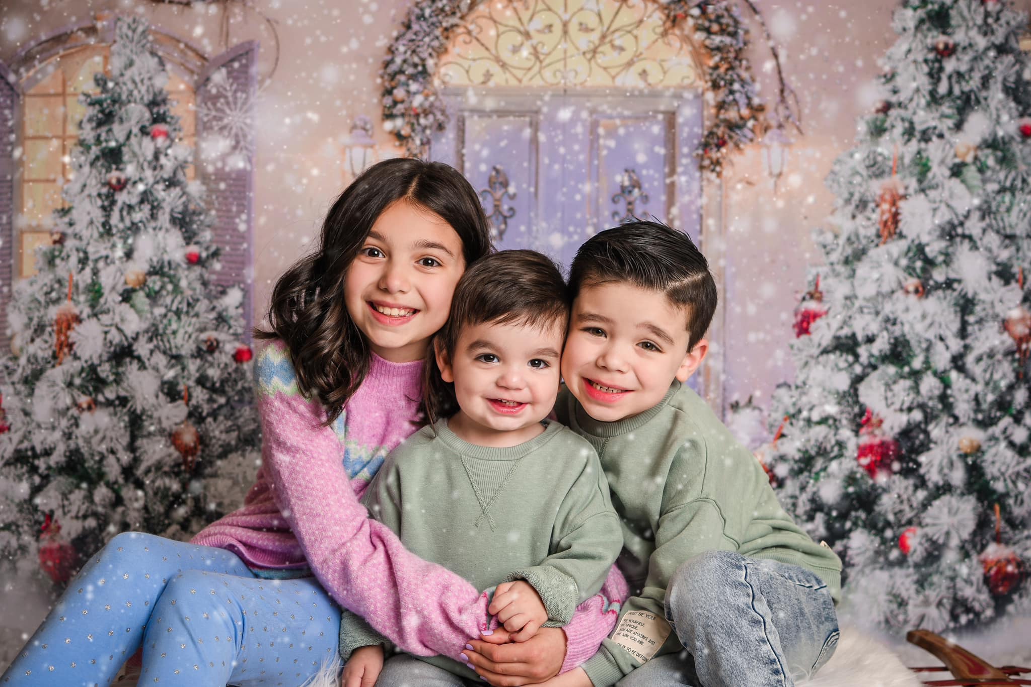 Kate Schneehintergrund der Weihnachtstürfront  Weihnachten für Fotografie - Kate Backdrop.de