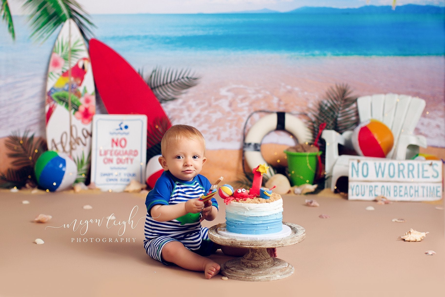 Kate Strand Meer Sommer Urlaub Hintergrund für Fotografie entworfen von Megan Leigh Photography - Kate Backdrop.de