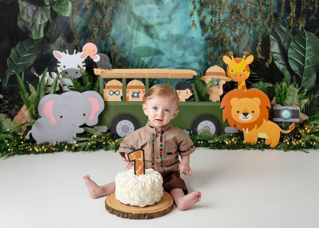 Kate Dschungel-Hintergrund Geburtstag Entworfen von Mandy Ringe Photography - Kate Backdrop.de