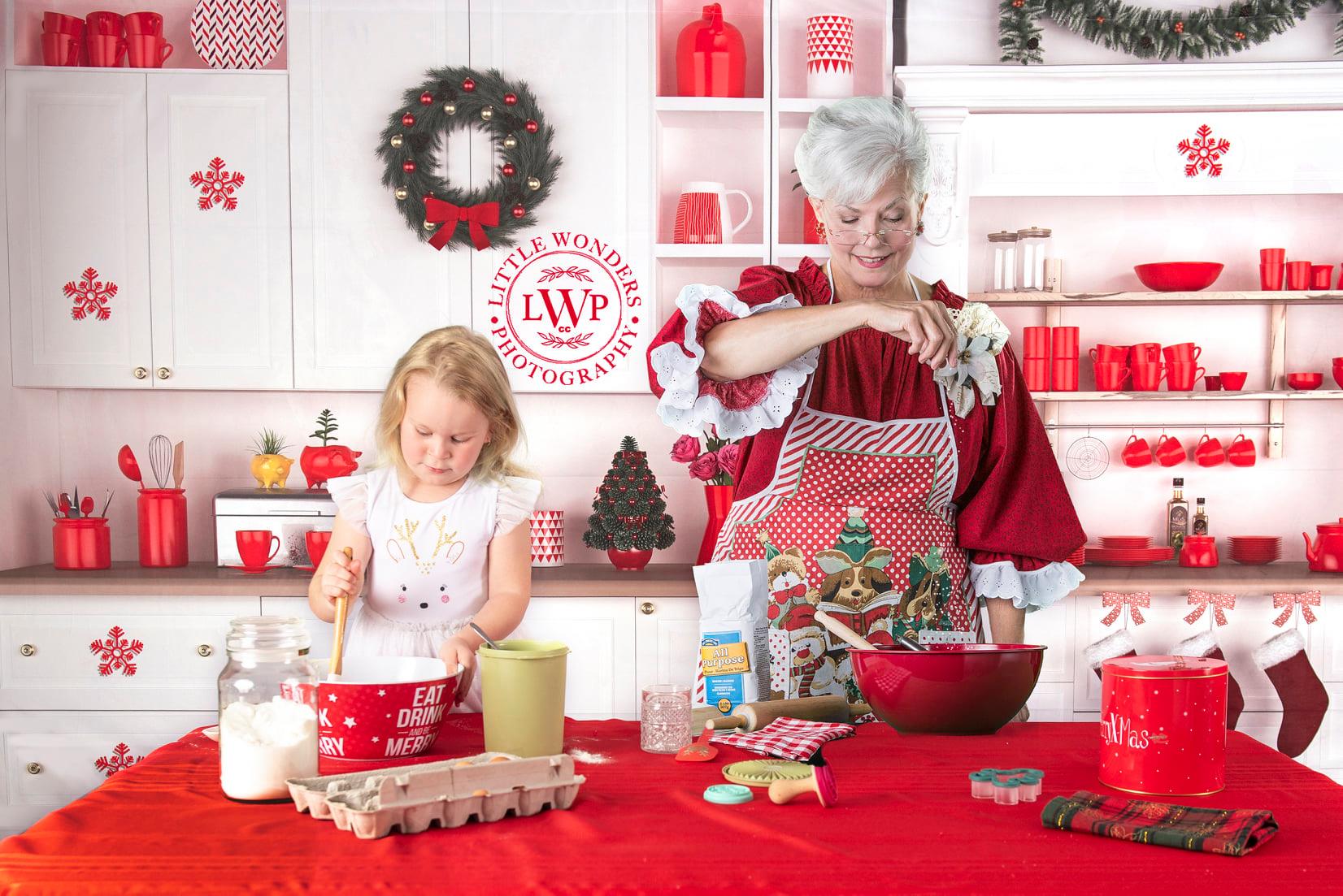 Kate Weiß Weihnachten Küche Hintergrund  von Prettyspace