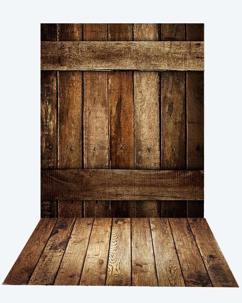 Katebackdrop：Kate dark barn wood wall + Dark brown floor mat