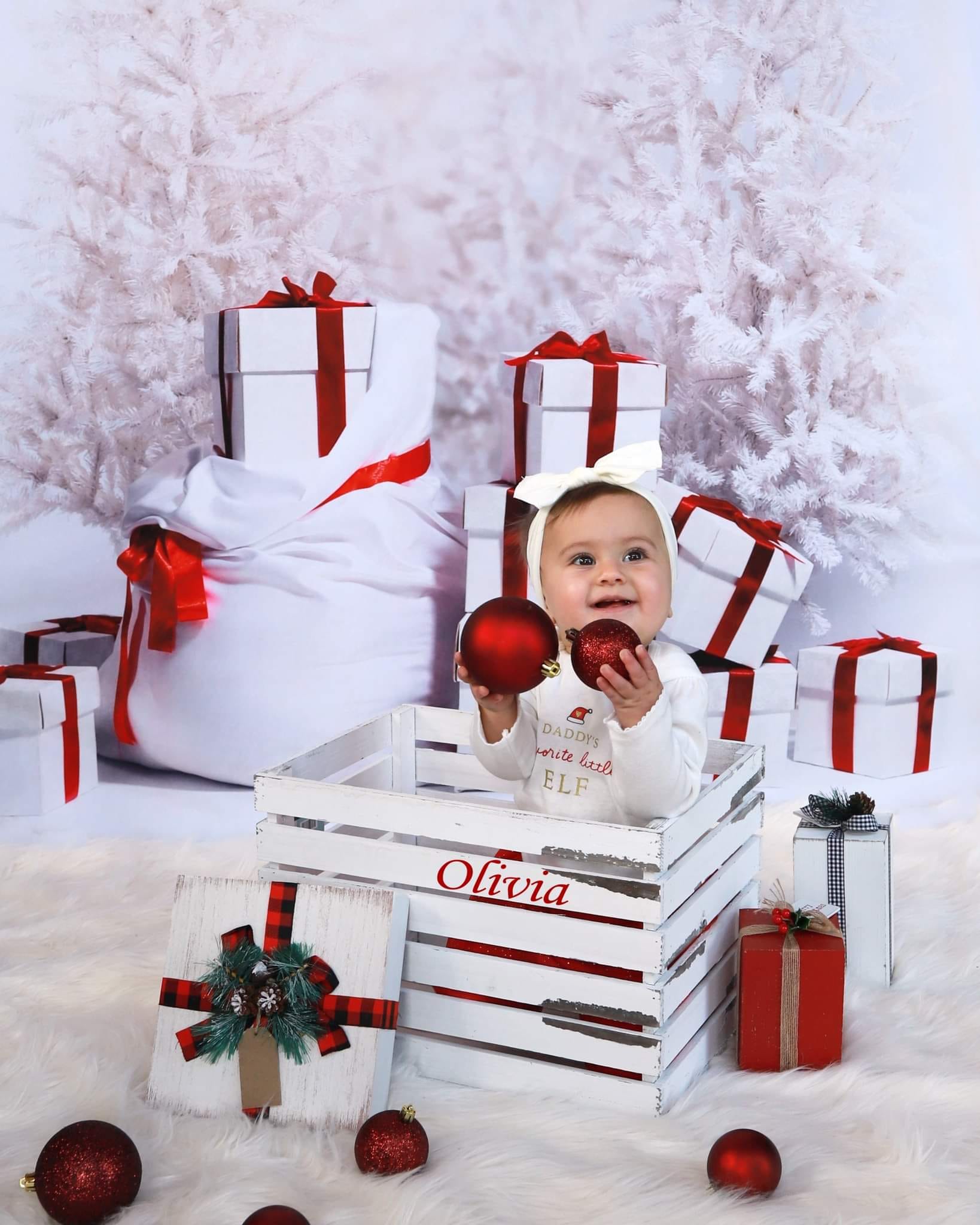Kate Weihnachten geschenk und Schnee Baum Hintergründe Winter - Kate Backdrop.de