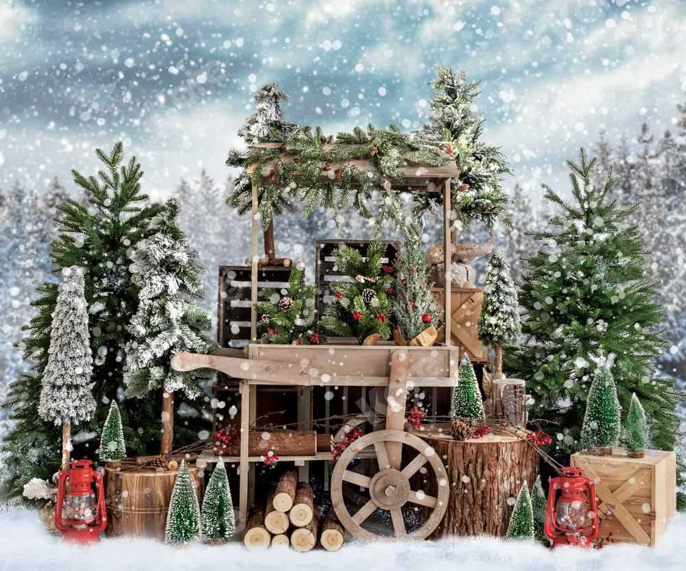 Kate Weihnachtsbäume Weihnachten Hintergrund Winter Schnee von Emetselch - Kate Backdrop.de