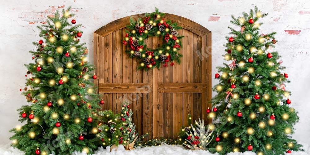 Kate Weihnachten Weihnachten Kranz Hintergrund Schnee von Emetselch - Kate Backdrop.de