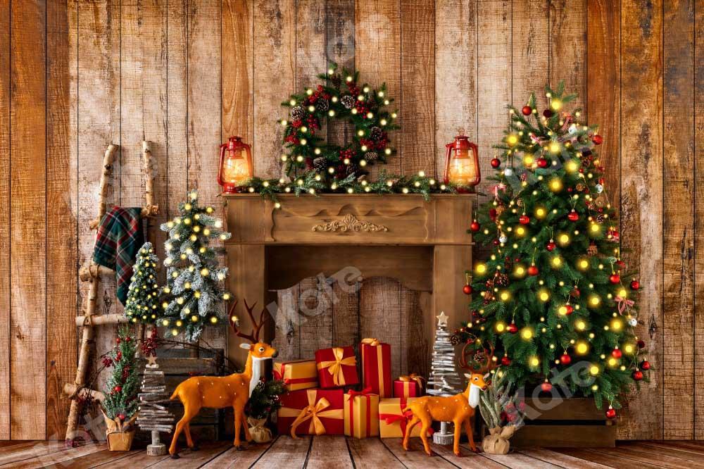 Kate Weihnachten Geschenke Hintergrund Kranz Elch von Emetselch - Kate Backdrop.de