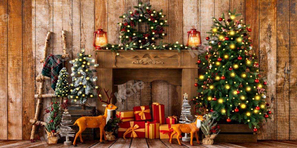 Kate Weihnachten Geschenke Hintergrund Kranz Elch von Emetselch - Kate Backdrop.de