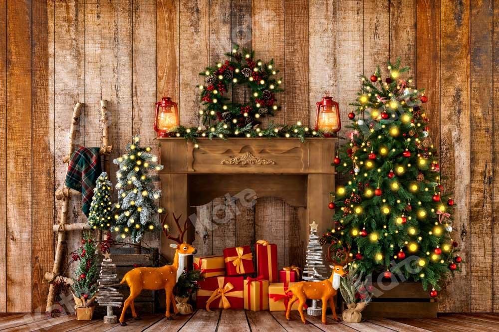 Kate Weihnachten Geschenke Hintergrund Kranz Elch von Emetselch - Kate Backdrop.de