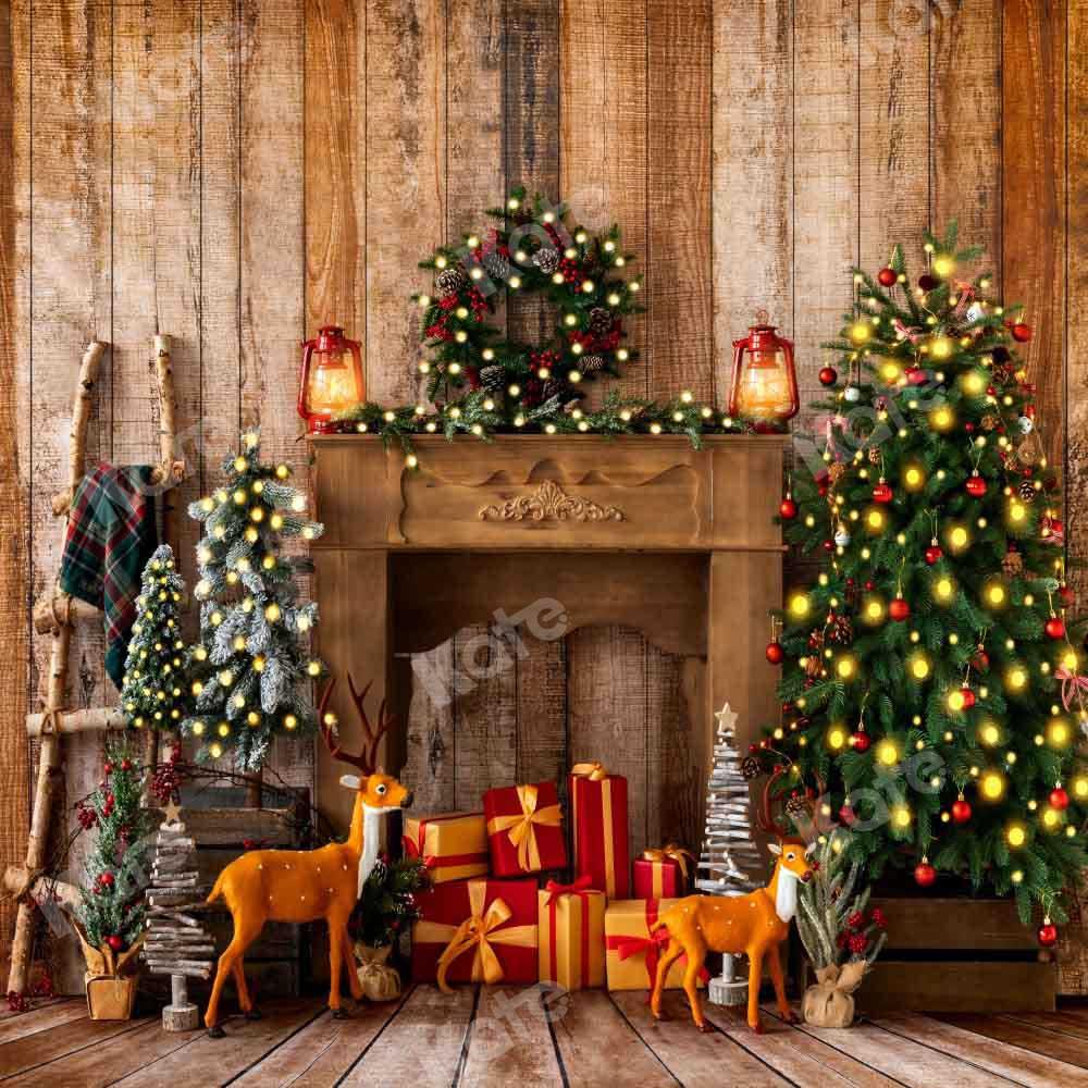 Kate Weihnachten Geschenke Hintergrund Kranz Elch von Emetselch - Kate Backdrop.de